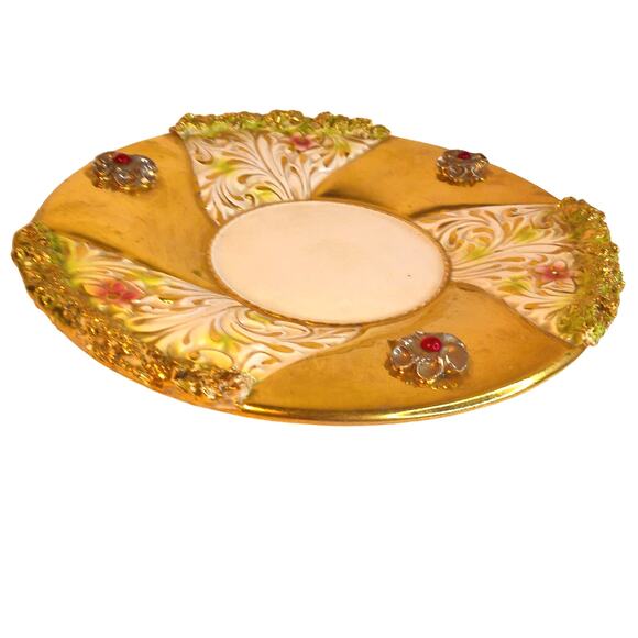 Vintage Capidomonte Porcelain Decorative Ornate Plate Platter Italy - Picture 2 of 10